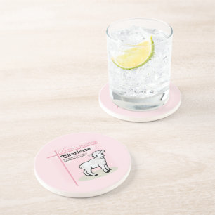 Posavasos Personalizable, Bautizo, Rosa, Niña, Cordero