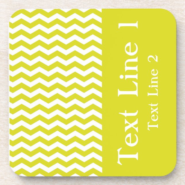Posavasos Personalizable Chevron con olas de piña de Hawái (Frente)