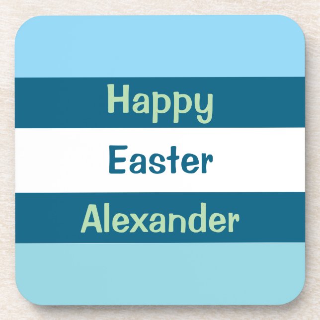 Posavasos Personalizable Feliz texto de Pascua (Frente)