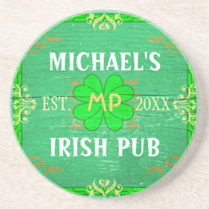 Posavasos Personalizable Home Bar Irish Pub Green