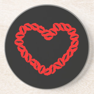Posavasos Personalizable Kissy Lips Heart
