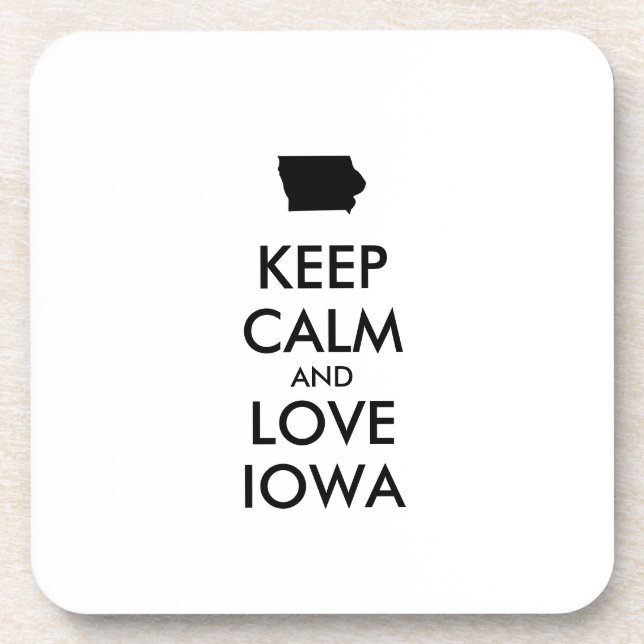 POSAVASOS PERSONALIZABLE MANTENER CALMA Y AMAR A IOWA (Frente)