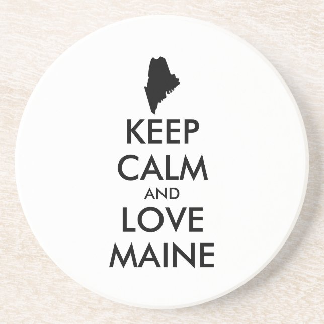 POSAVASOS PERSONALIZABLE MANTENER CALMA Y AMAR A MAINE (Frente)