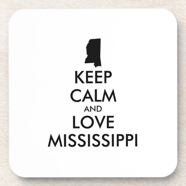 Posavasos Personalizable MANTENER CALMA Y AMAR A MISSISSIPPI (Frente)