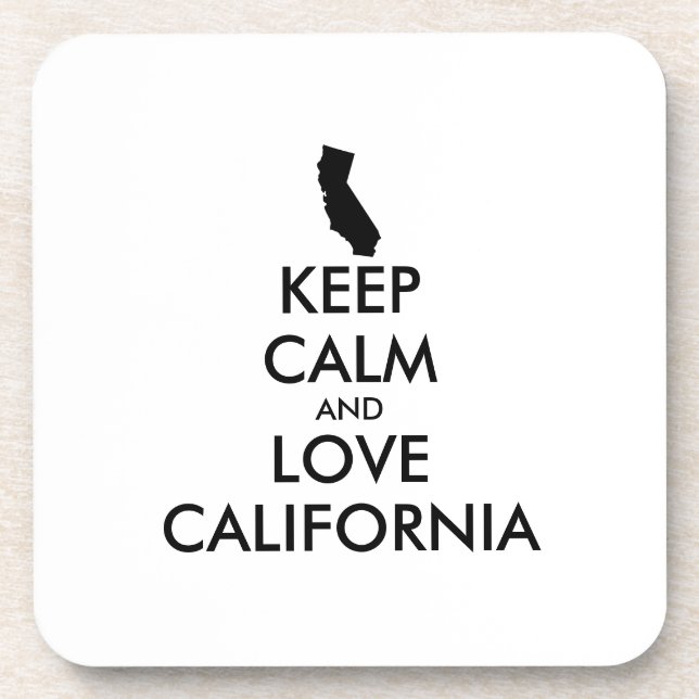 Posavasos Personalizable MANTENER CALMA Y AMAR CALIFORNIA (Frente)