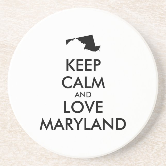 Posavasos Personalizable MANTENER LA CALMA Y AMAR A MARYLAND (Frente)