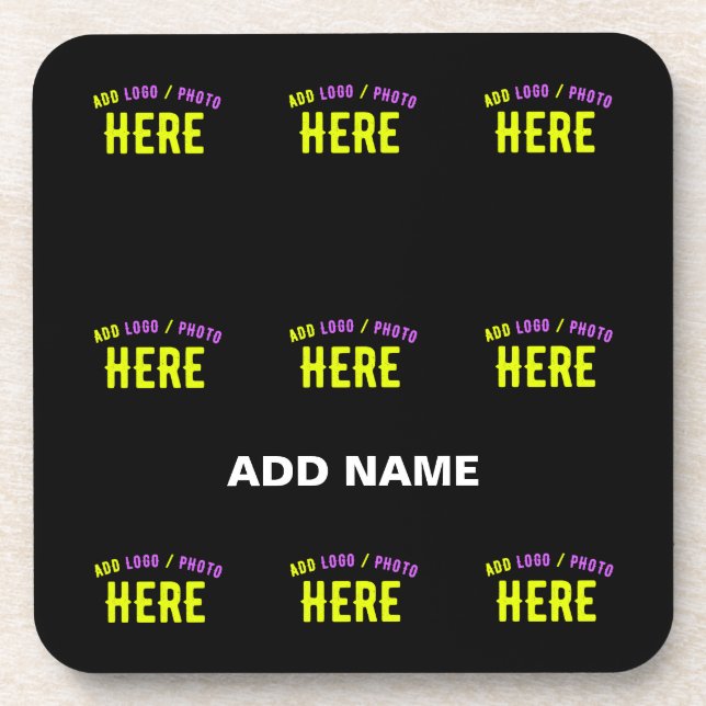 POSAVASOS PERSONALIZABLE MODERNO ESTILO NEGRO VERIFICADO MAR (Frente)