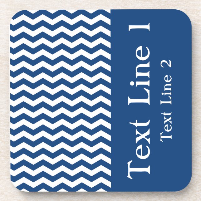 Posavasos Personalizable Mykynos Blue Wave Chevron (Frente)
