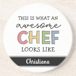 Posavasos Personalizado Awesome Chef Gifts | Mejor Chef Cada