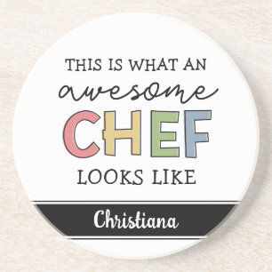 Posavasos Personalizado Awesome Chef Gifts   Mejor Chef Cada