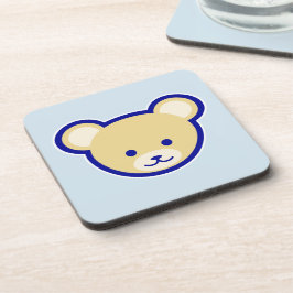 Posavasos Personalizado Blue Beige Teddy Bear Cute Funny