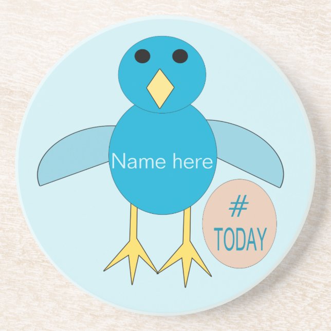 Posavasos Personalizado Blue Birthday Boy Chick Coasters (Frente)
