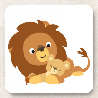 Posavasos Personalizado cariñoso León papá y juego de montañ