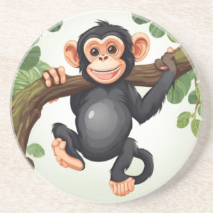Posavasos Personalizado chimpancé loco gracioso