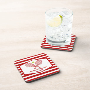 Posavasos Personalizado Club Campestre de Tenis Red Stried