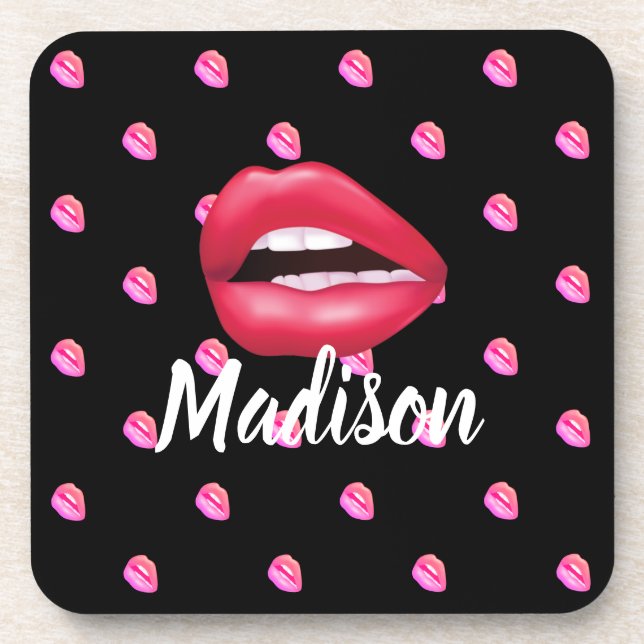 Posavasos Personalizado de belleza de maquillaje con lápiz l (Frente)