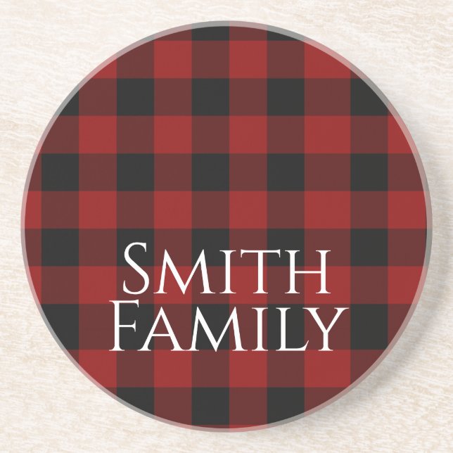 Posavasos Personalizado de Buffalo Plaid (Frente)