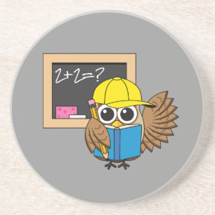 Posavasos Personalizado de Búho Estudiantil Cute