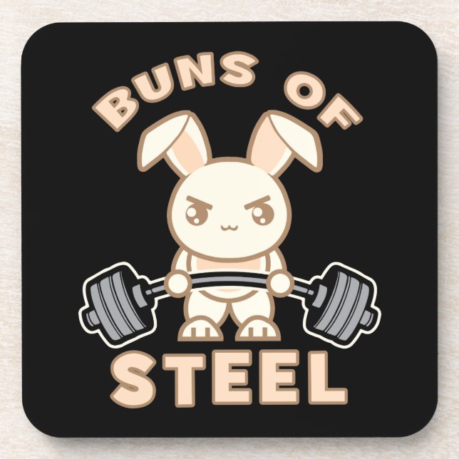 Posavasos Personalizado De Conejito En Curso - Buns Of Steel (Frente)