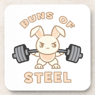 Posavasos Personalizado De Conejito En Curso - Buns Of Steel