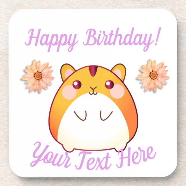 Posavasos Personalizado de Cute Kawaii Hamster (Frente)