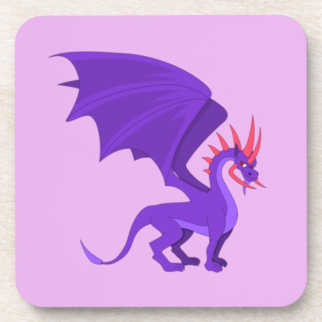 Posavasos Personalizado de dragón morado (Frente)