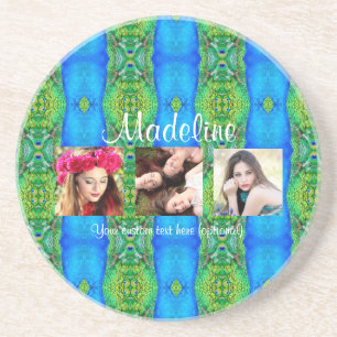 Posavasos Personalizado de fotos plantilla de texto de pavo 