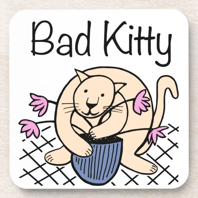 Posavasos Personalizado de gato travieso (Frente)