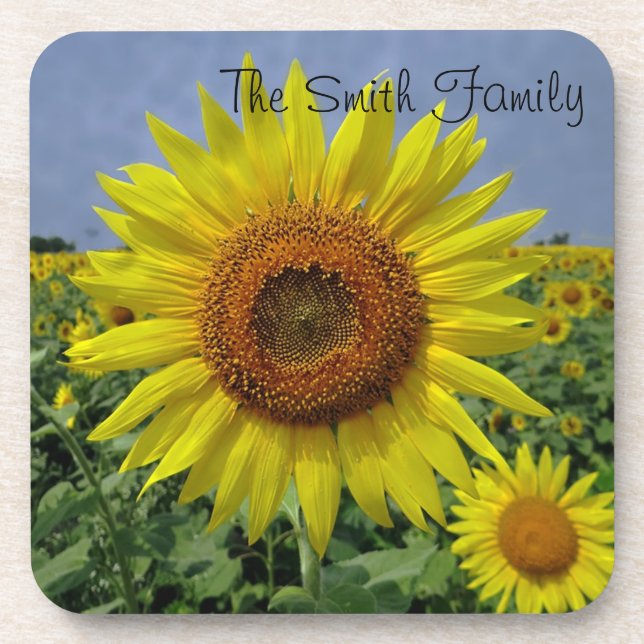 Posavasos personalizado de girasoles (Frente)