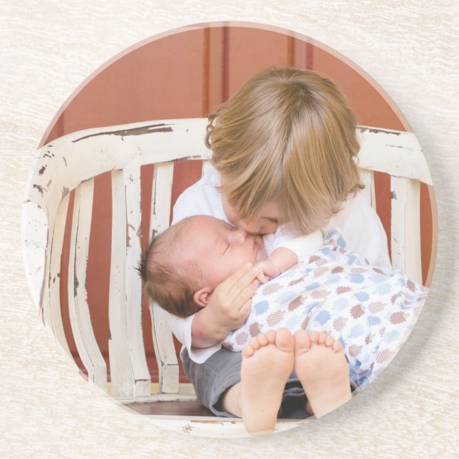 Posavasos Personalizado de la foto de dos caras (Frente)