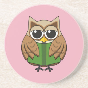 Posavasos Personalizado de libros de lectura de Lechuza de B