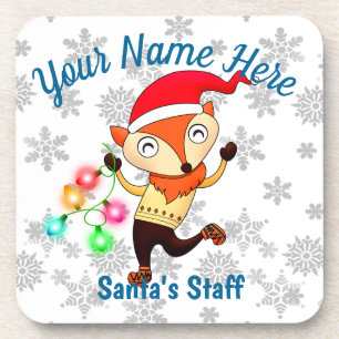 Posavasos Personalizado de Navidades de Fox bailando con un