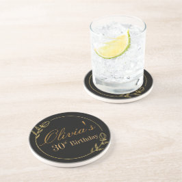 Posavasos Personalizado de negro y dorado
