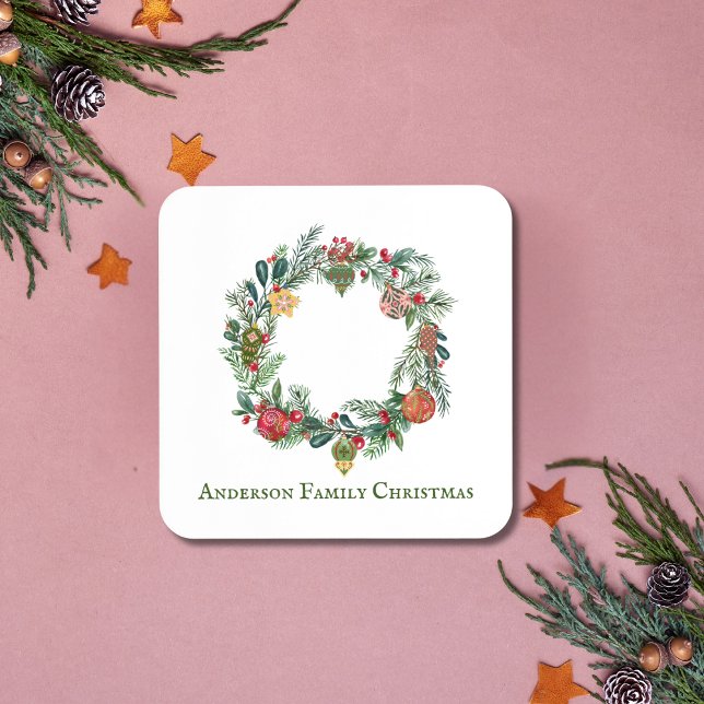 Posavasos Personalizado de nombre de familia de guirnaldas d (Subido por el creador)