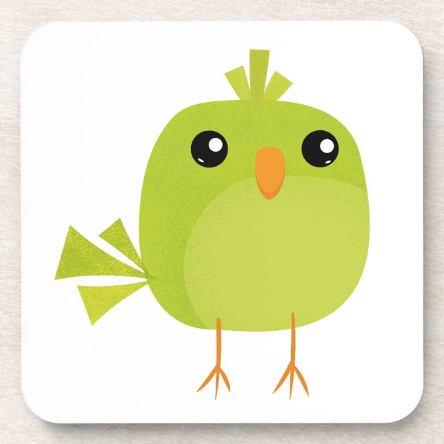 Posavasos Personalizado de pájaro verde (Frente)