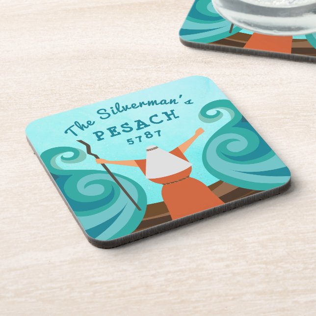 Posavasos Personalizado de Pascua Nombre Familia Año Persona (Lado Izquierdo)