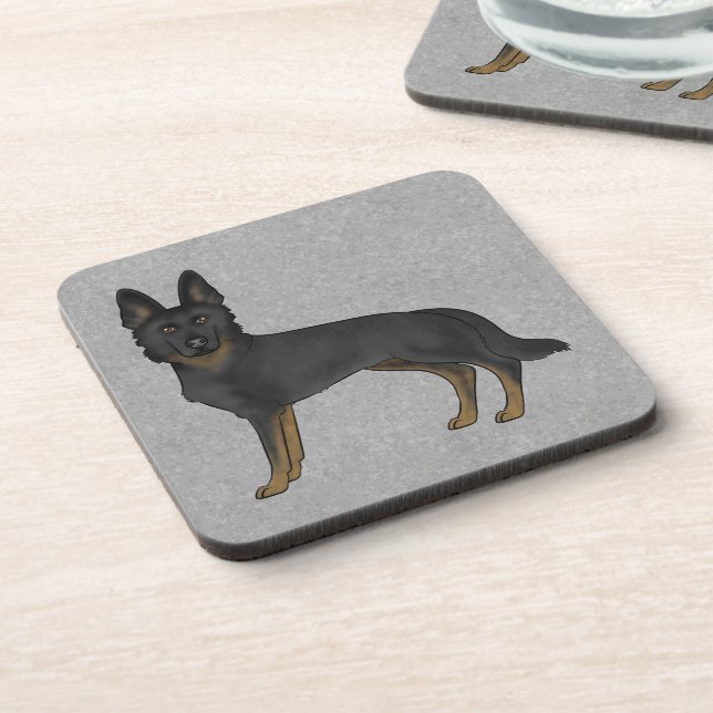 Posavasos Personalizado de pastores germano-negro GSD Perro  (Lado Izquierdo)