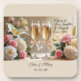 Posavasos personalizado de plástico duro para boda