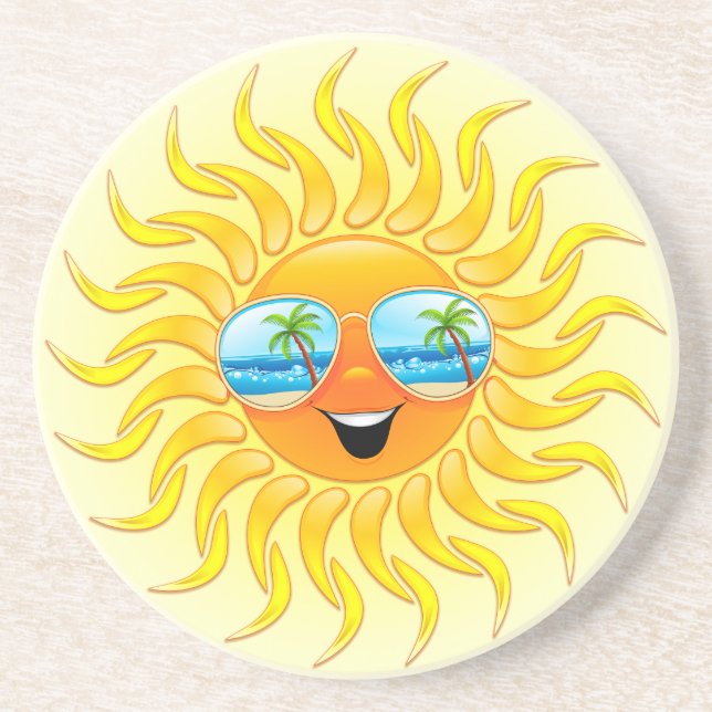 Posavasos Personalizado de sol de verano con escayola de gaf (Frente)