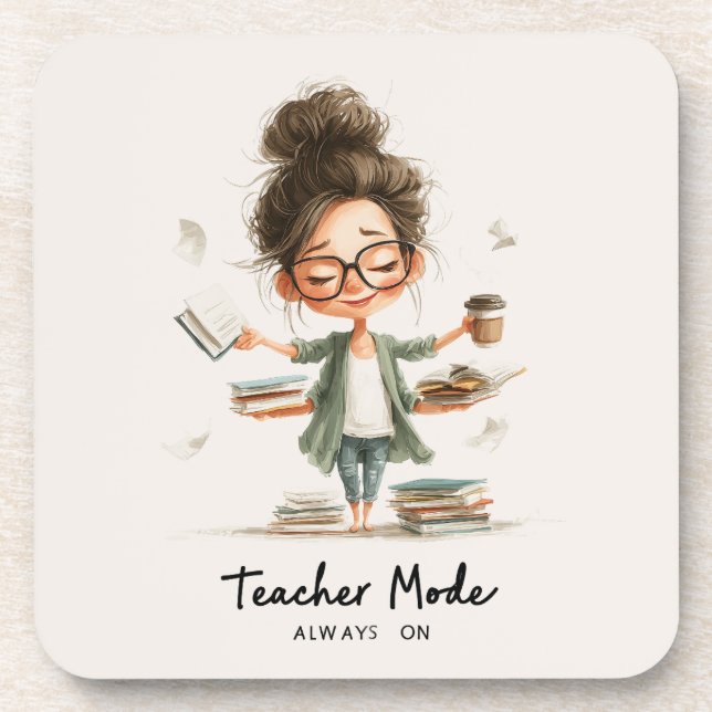 Posavasos Personalizado educativa con "Modo docente siempre  (Frente)