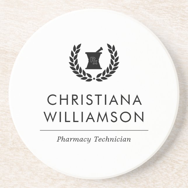 Posavasos Personalizado Elegante Farmacia Farmacéutica Perso (Frente)
