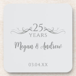 Posavasos Personalizado Fiesta del 25° aniversario Boda