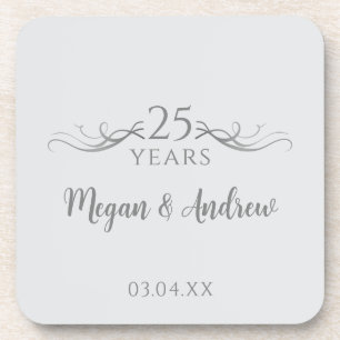 Posavasos Personalizado Fiesta del 25° aniversario Boda