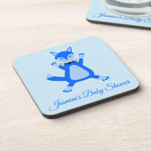 Posavasos Personalizado Fox de Cute Blue Baby Boy
