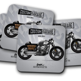 Posavasos Personalizado Garage Motorcycle Coaster | Juego de