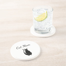 Posavasos Personalizado gato negro lindo Winty Kitty