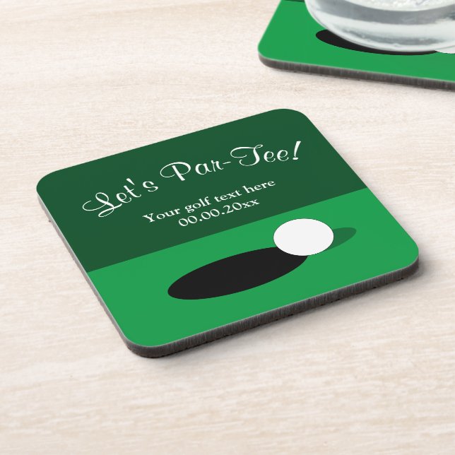 Posavasos Personalizado golf par tee coasters para fiesta de (Lado Izquierdo)