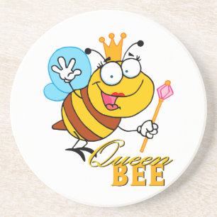 Posavasos personalizado gracioso abeja reina con texto
