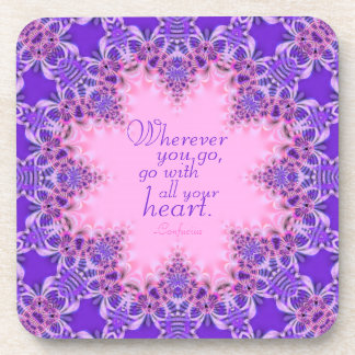 Posavasos Personalizado inspirador morado rosado: conjunto d