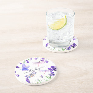 Posavasos Personalizado Lavender Dragonfly Shabby Chic Boho 